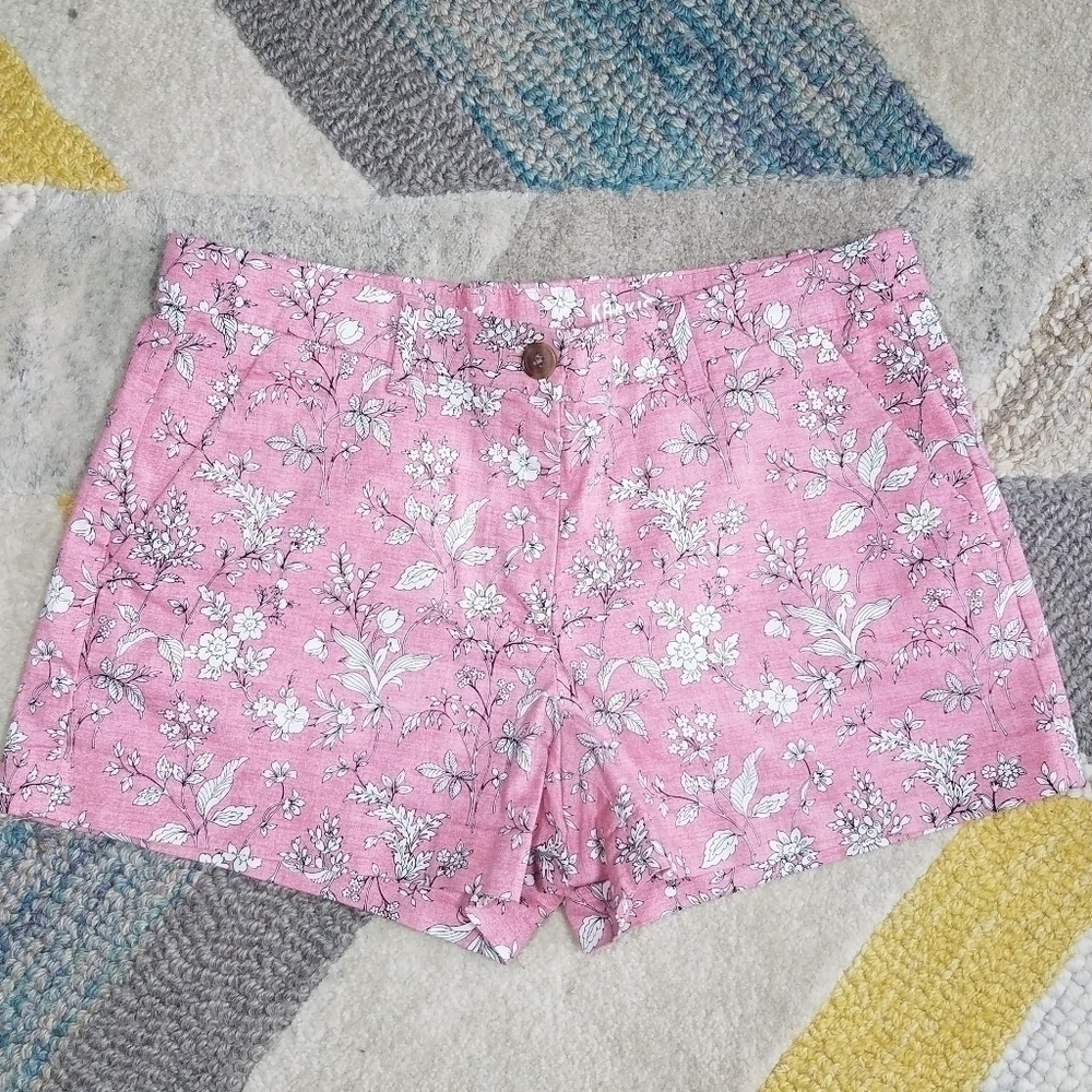 Gap Floral Pink and White Khakis Shorts